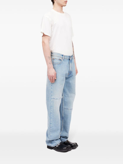 Straight-leg denim jeans