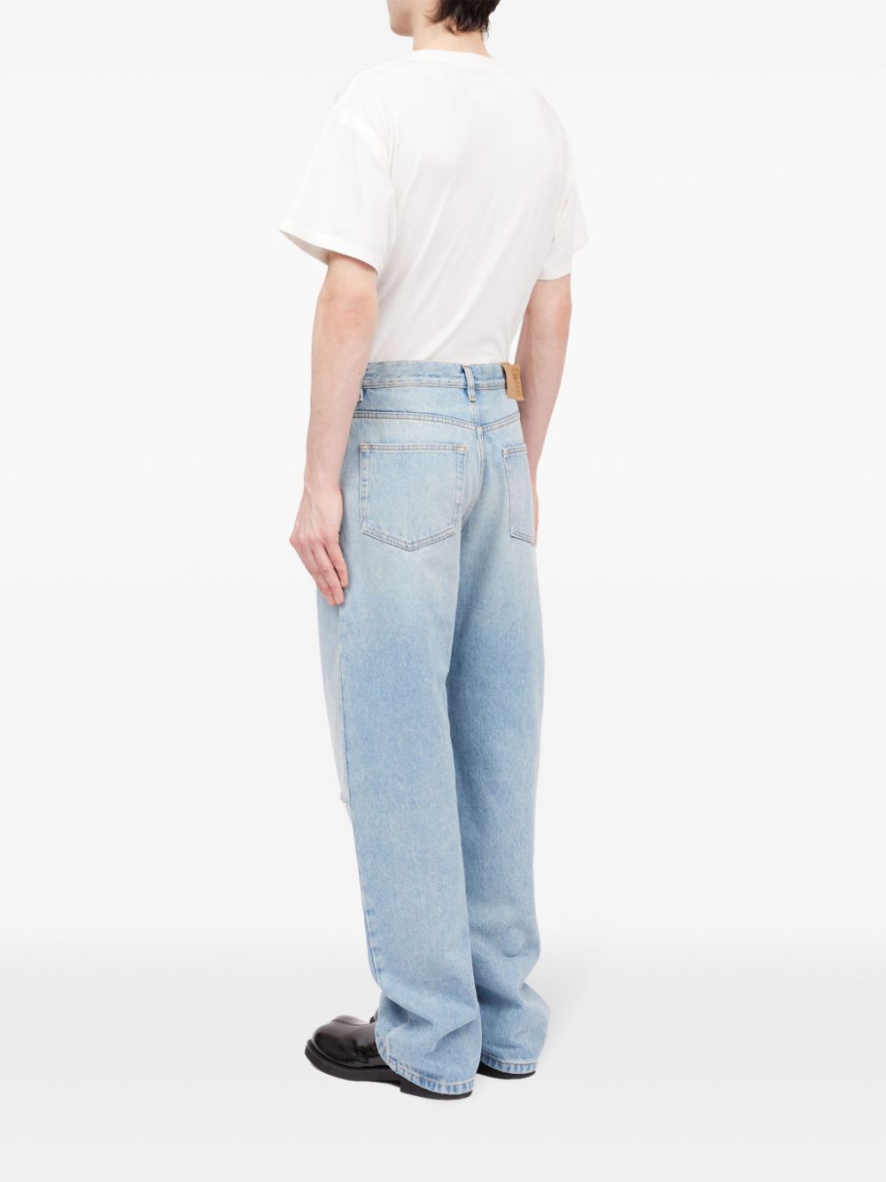 Straight-leg denim jeans