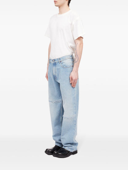 Straight-leg denim jeans