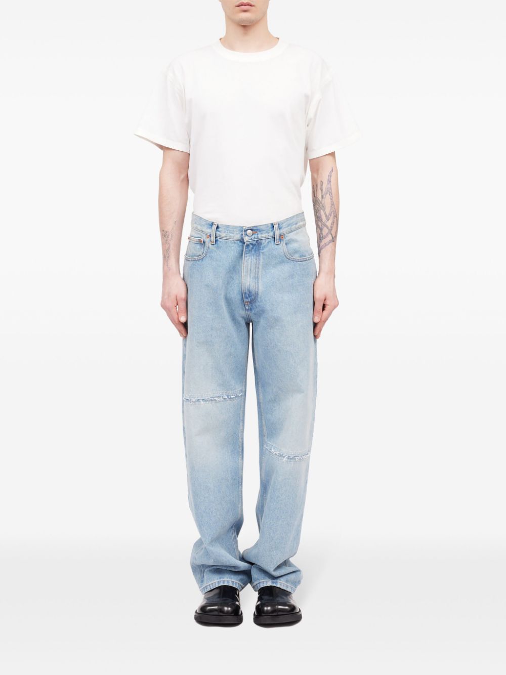 Straight-leg denim jeans