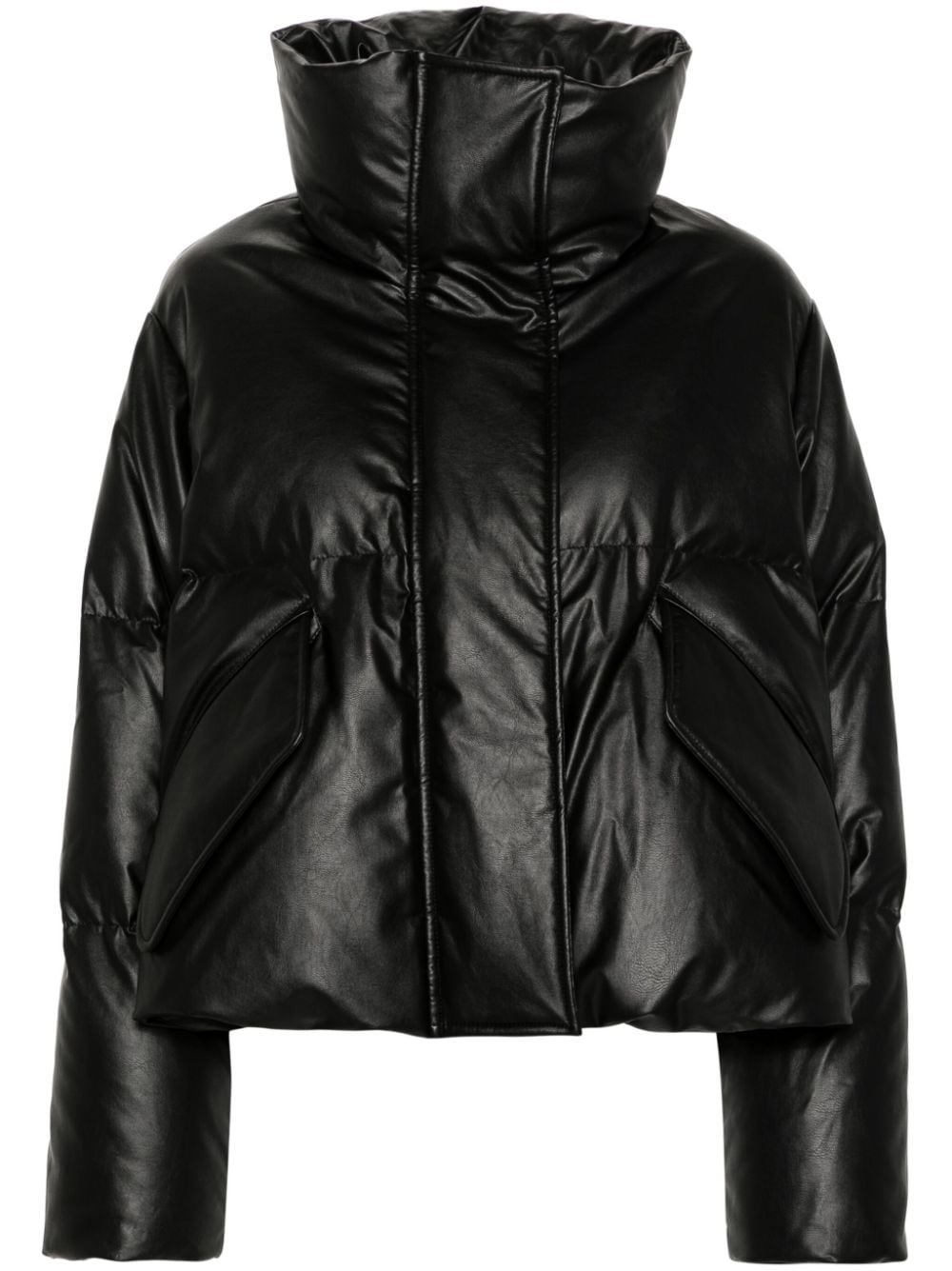 Nylon high-neck down jacket