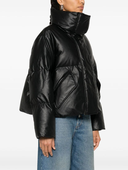 Nylon high-neck down jacket