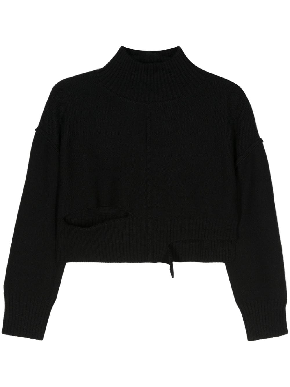 Cut-out wool blend jumper