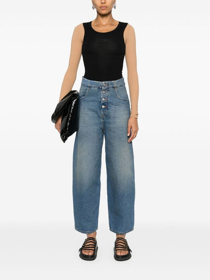 Wide-leg denim jeans