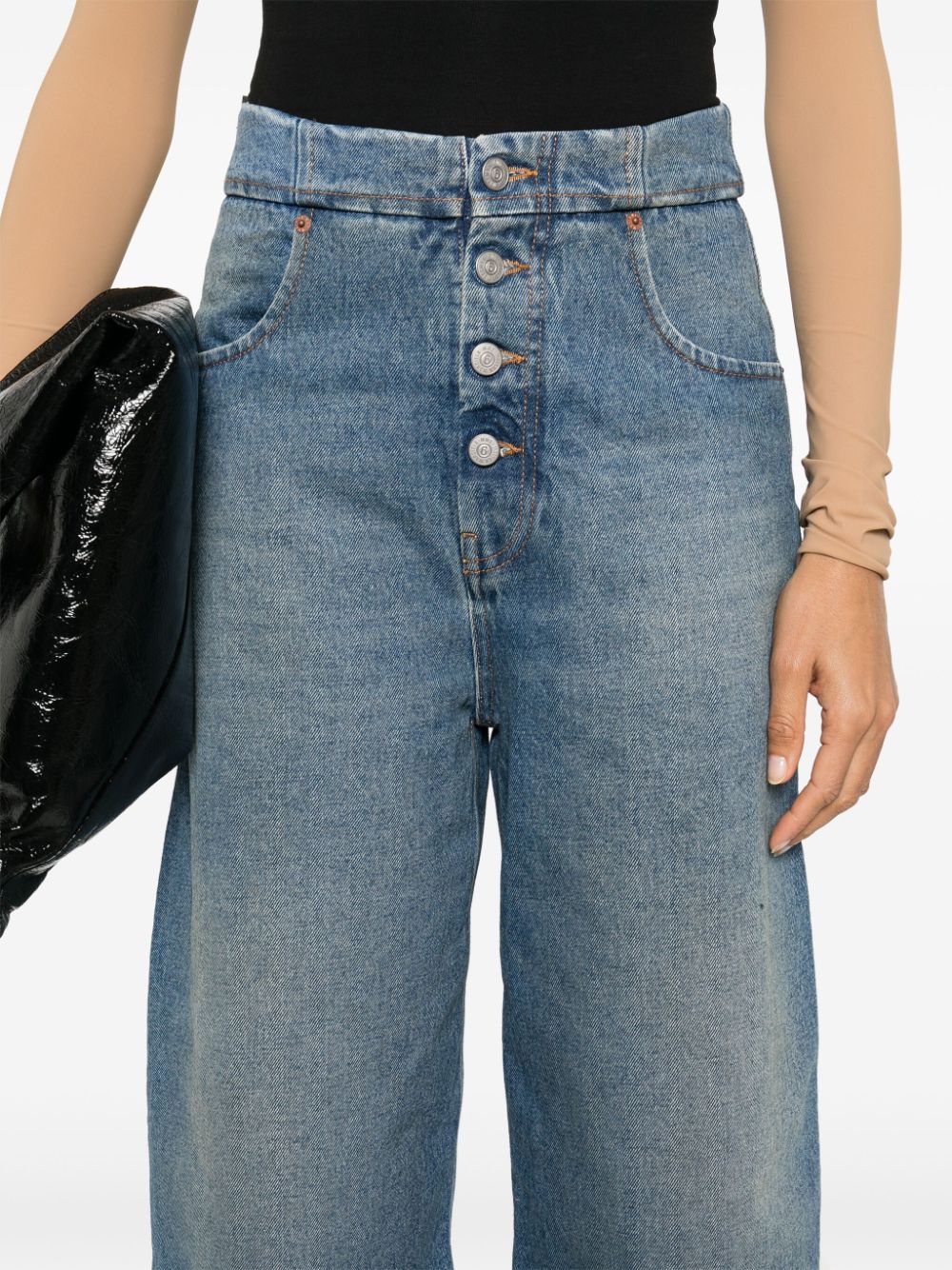 Wide-leg denim jeans