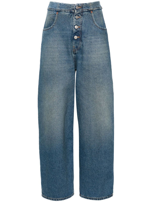 Wide-leg denim jeans