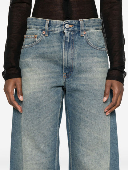 Flared leg denim jeans