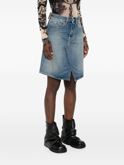 Denim midi skirt