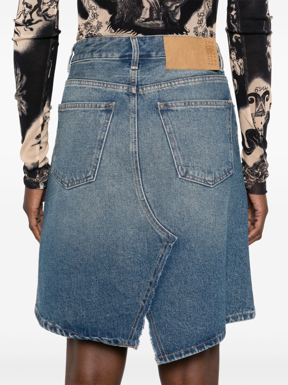 Denim midi skirt