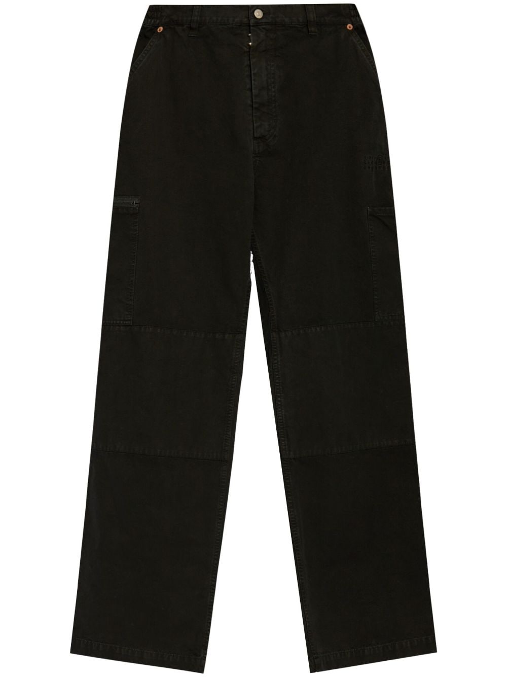 Wide leg cotton trousers