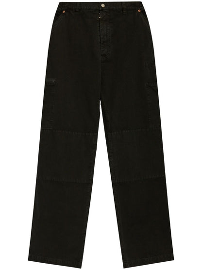 Wide leg cotton trousers