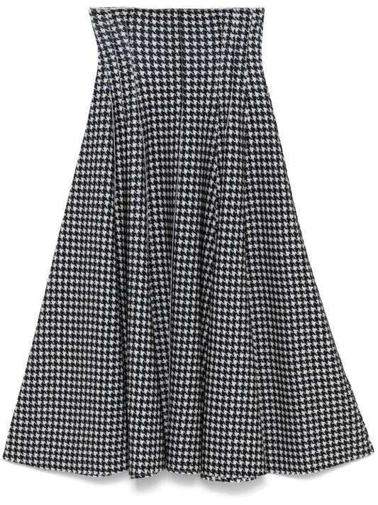 Houndstooth long skirt