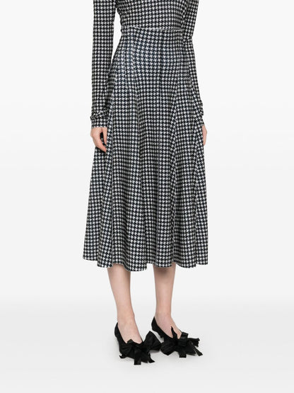 Houndstooth long skirt