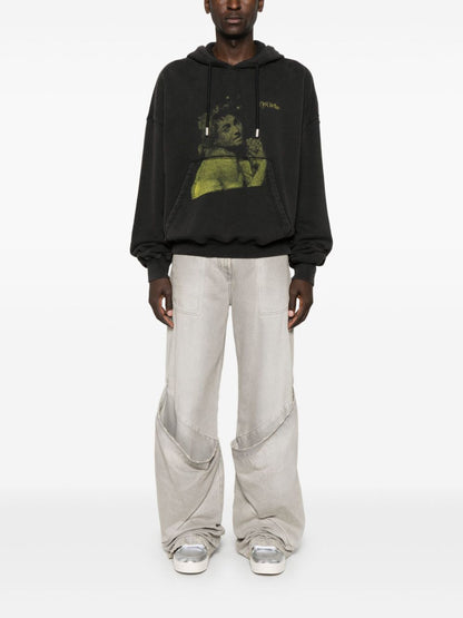 Blurred bacchus cotton hoodie