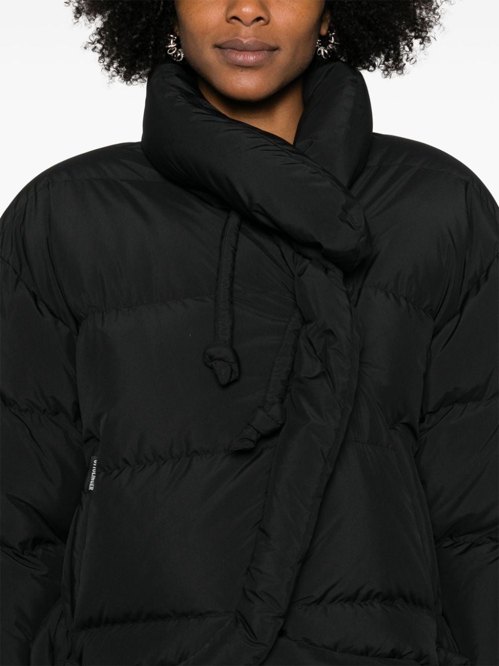 Asymmetric short down jacket