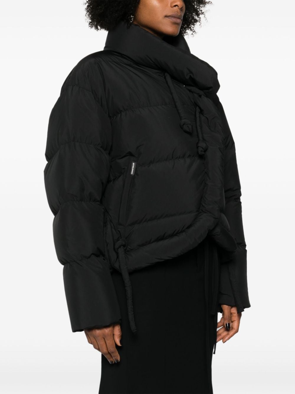 Asymmetric short down jacket