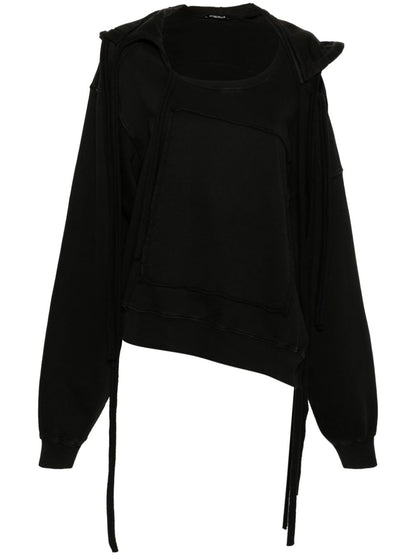 Deconstructed cotton hoodie