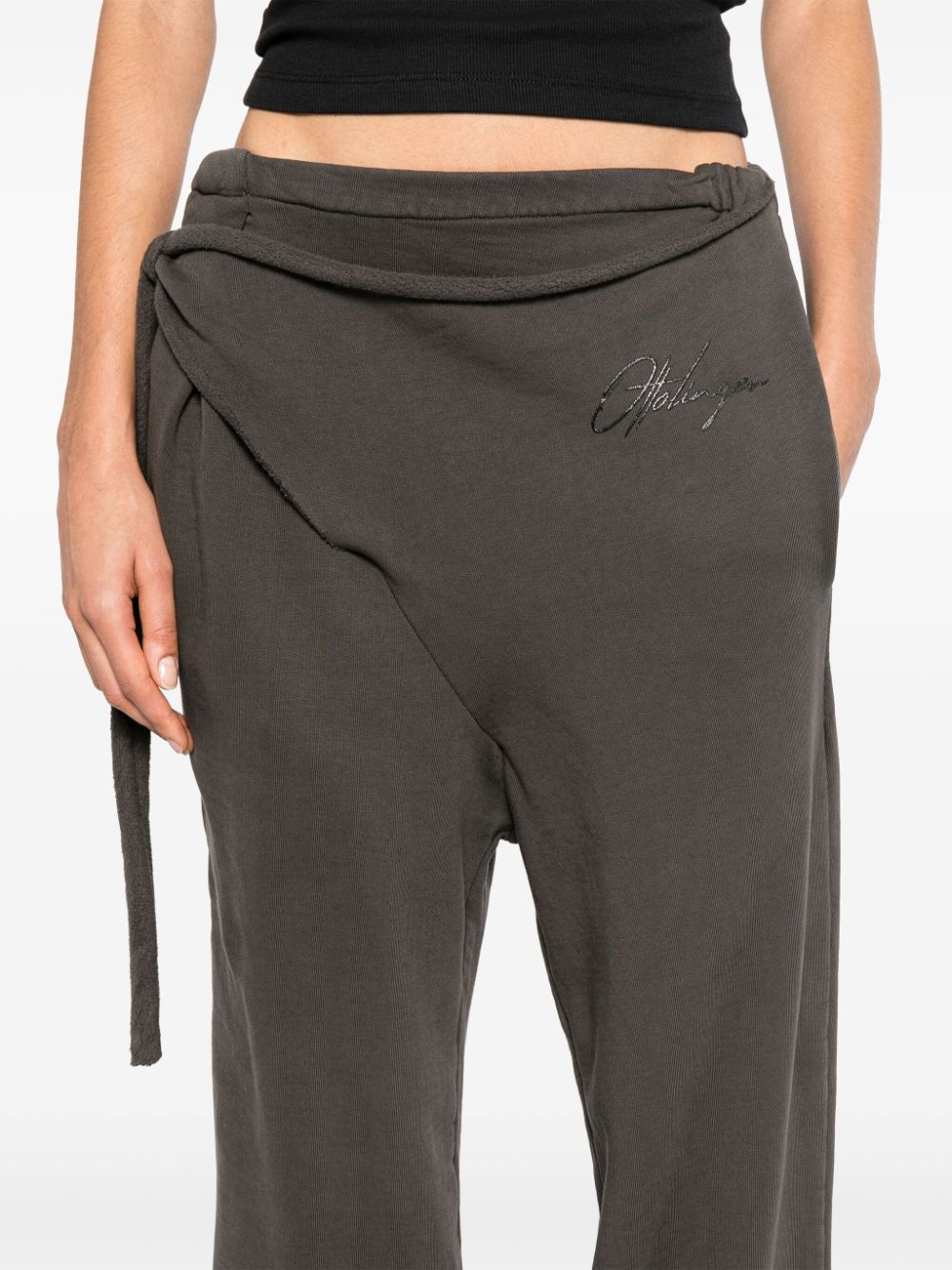 Cotton high-waisted trousers