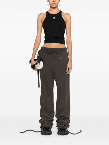 Cotton high-waisted trousers