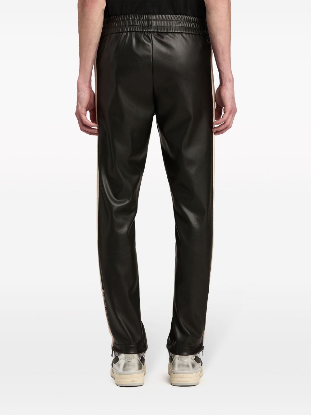 Logo leather-effect track pants