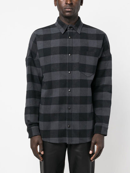 Checked cotton overshirt