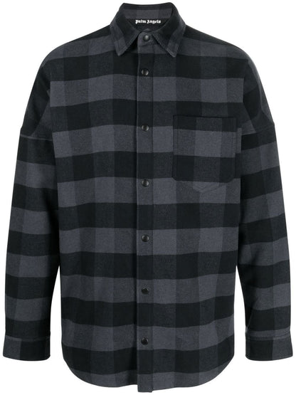 Checked cotton overshirt