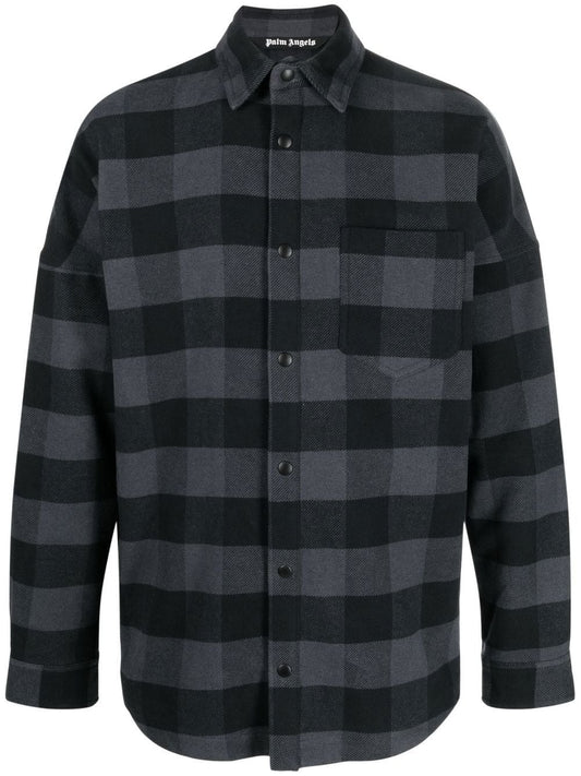 Checked cotton overshirt