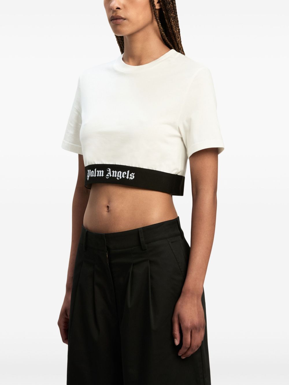 Logo cotton cropped t-shirt