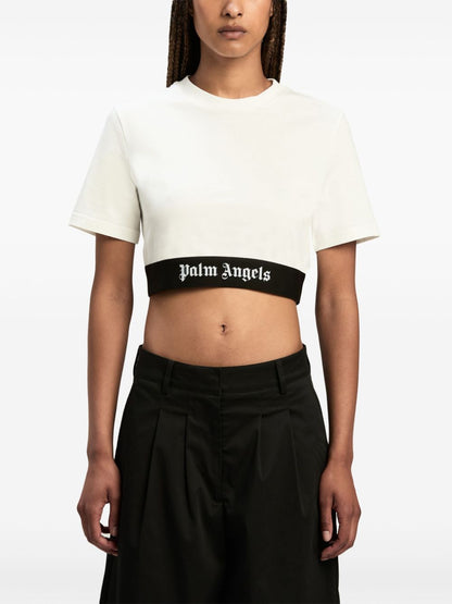 Logo cotton cropped t-shirt