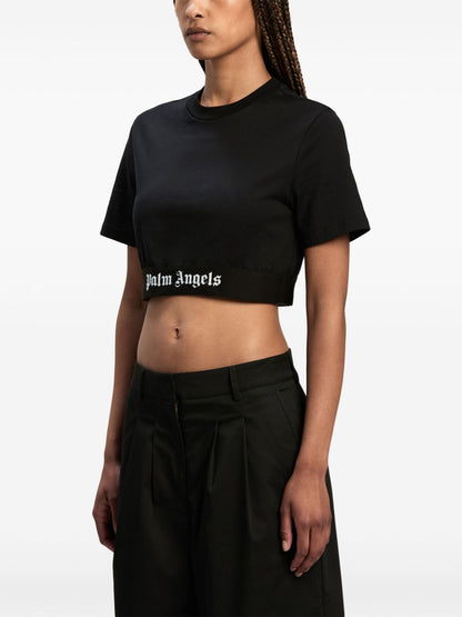 Logo cotton cropped t-shirt