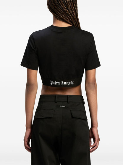 Logo cotton cropped t-shirt