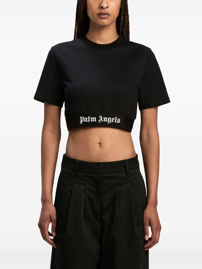 Logo cotton cropped t-shirt