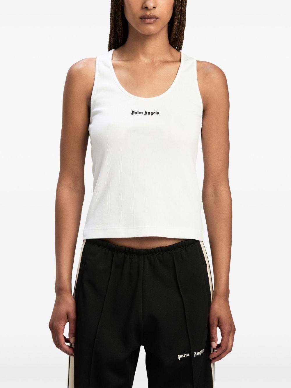 Logo ribbed tank top