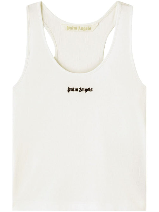 Logo ribbed tank top