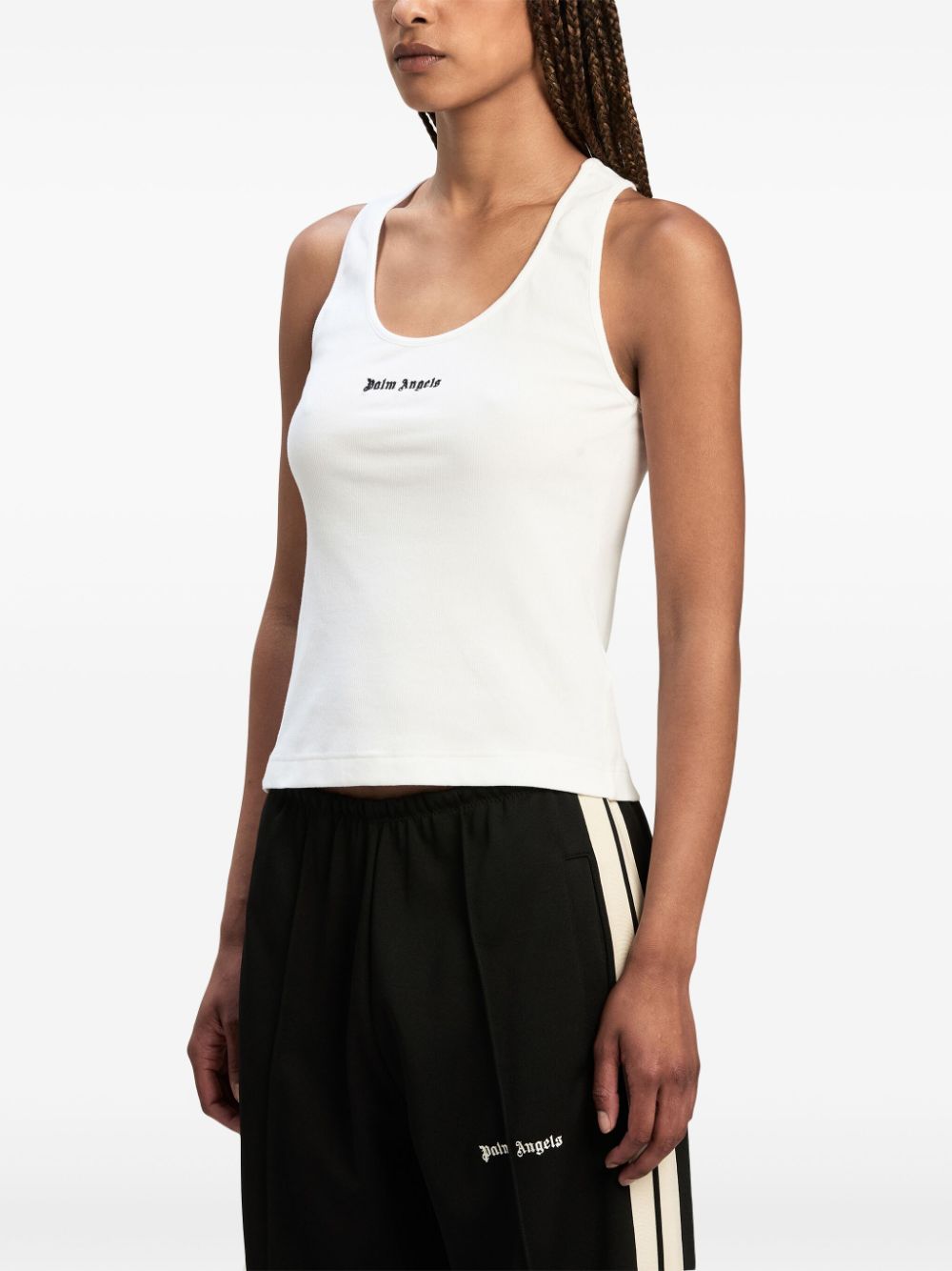 Logo ribbed tank top