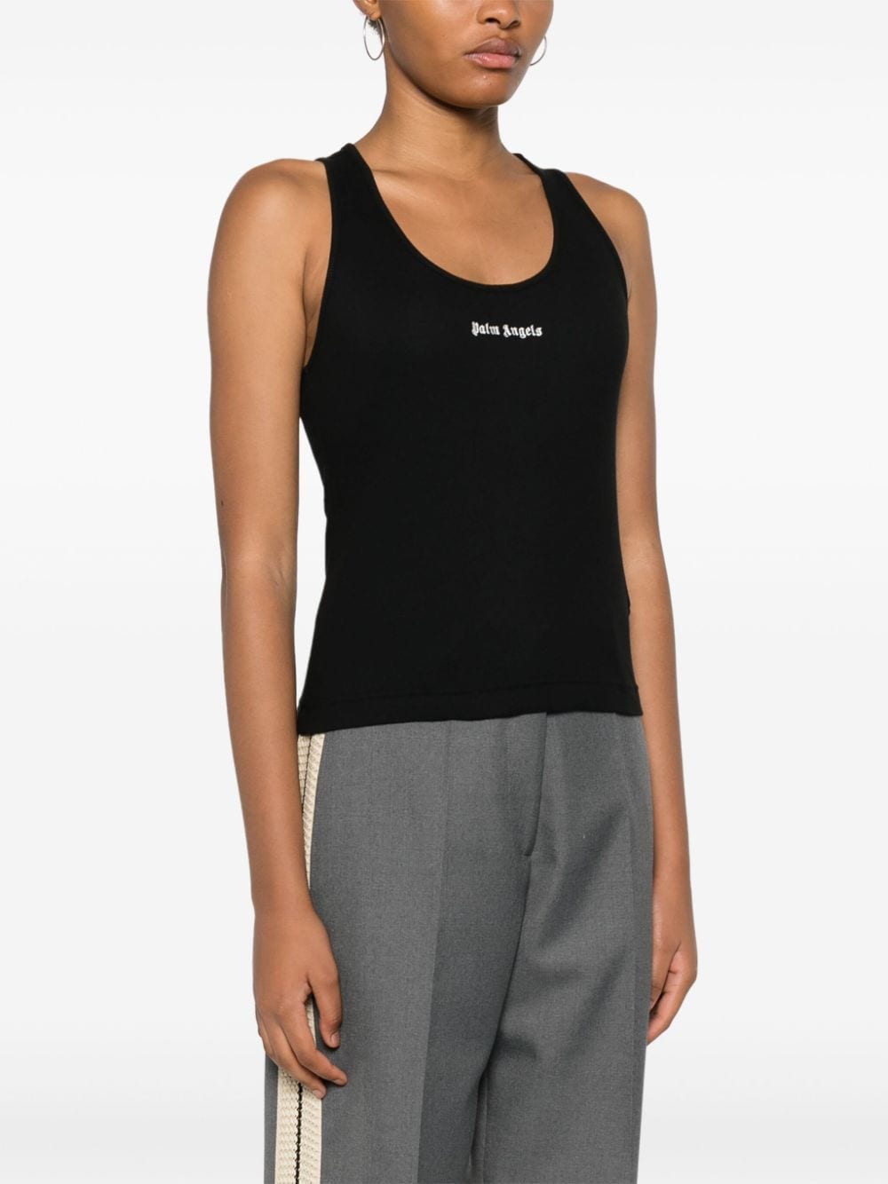 Logo ribbed tank top