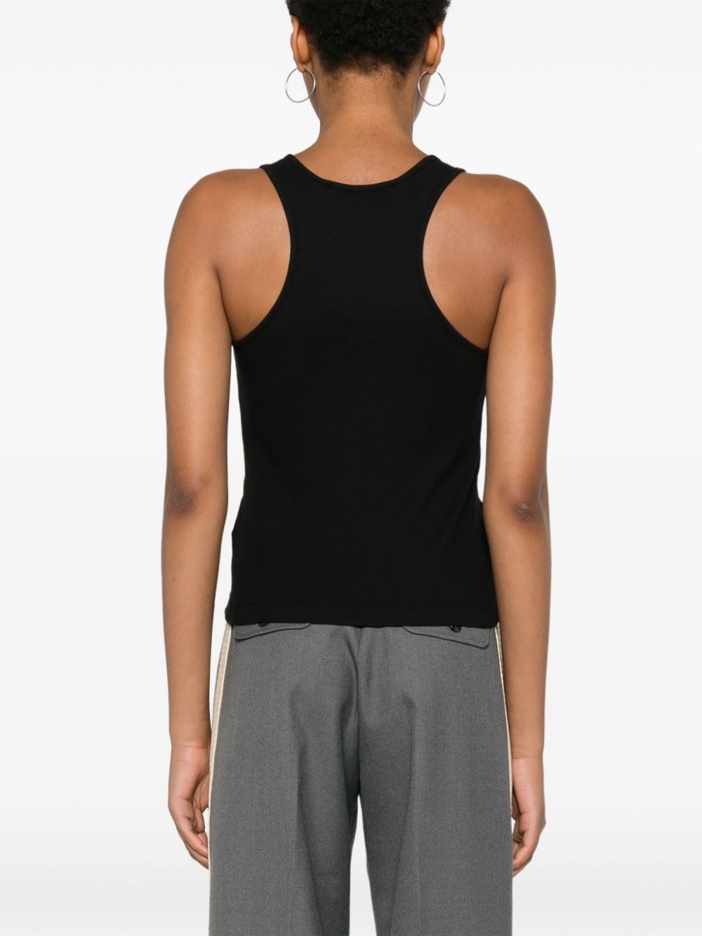 Logo ribbed tank top