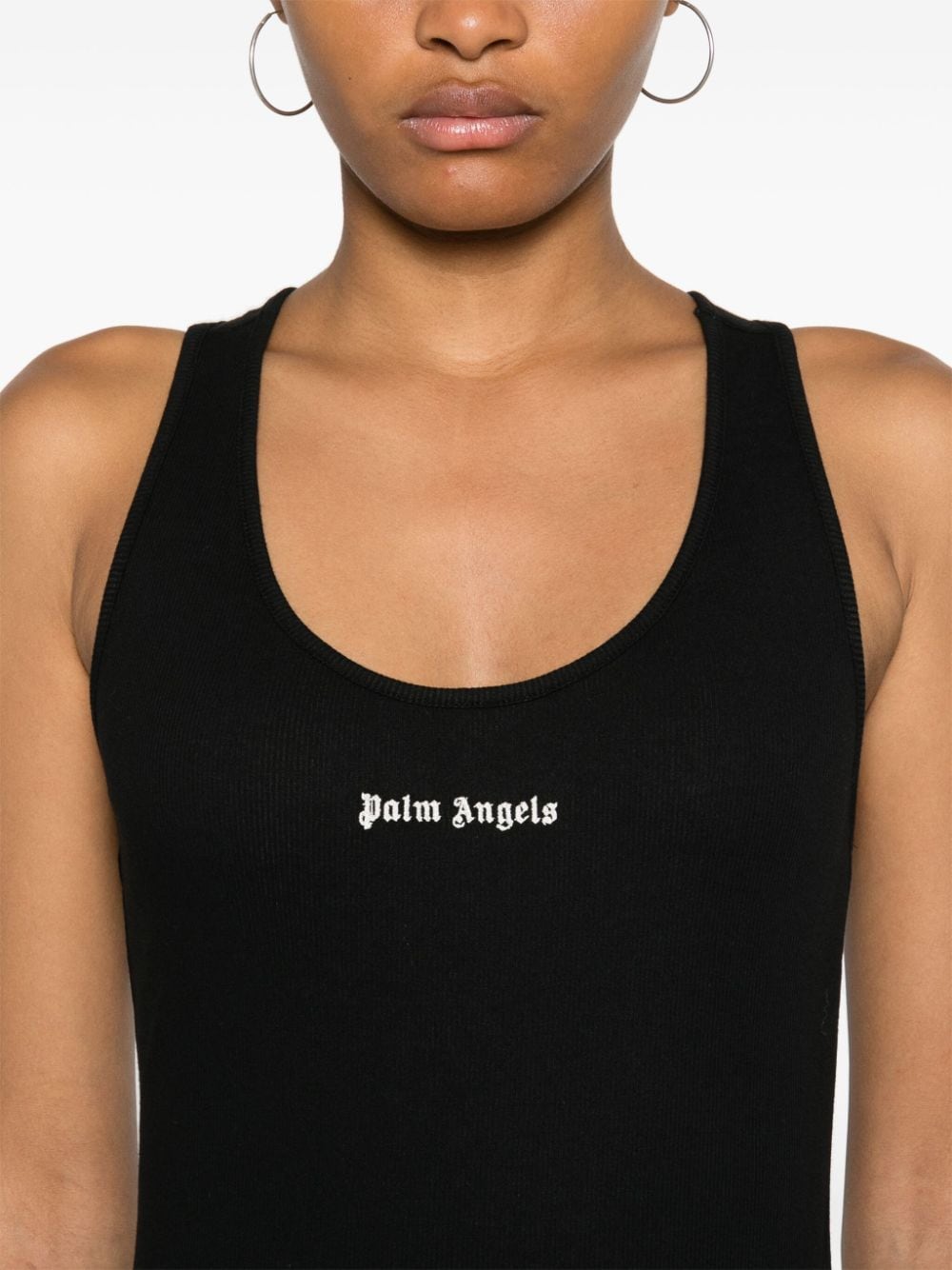 Logo ribbed tank top