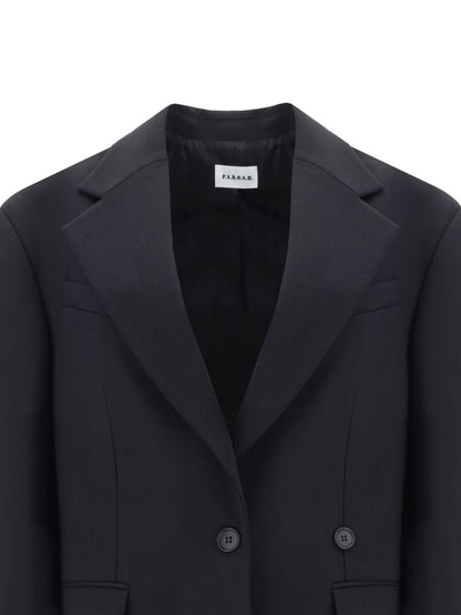 Wool single-breasted blazer jacket