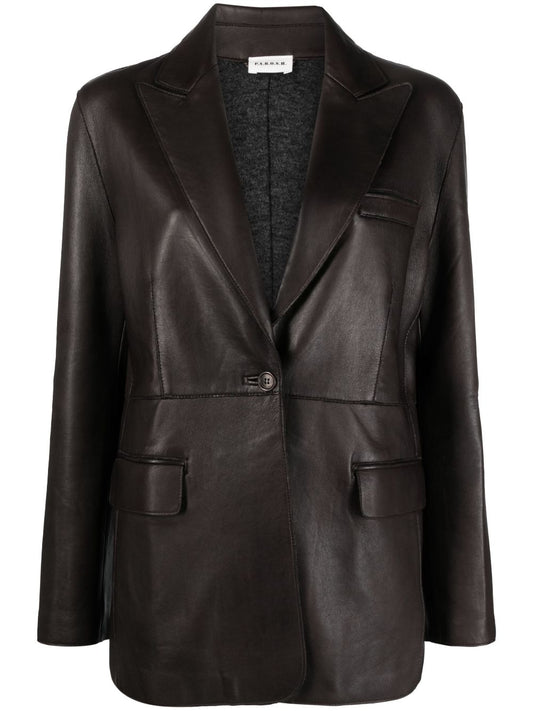 Leather blazer jacket