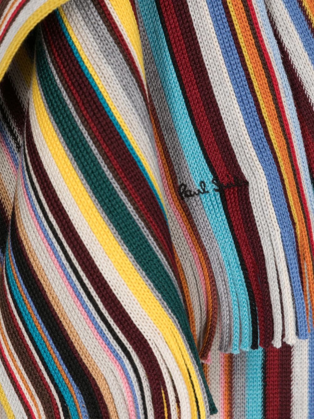 Signature stripe wool scarf