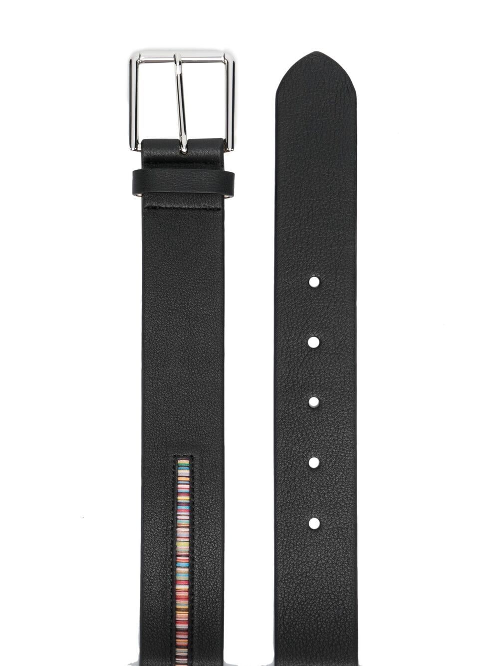 Signature stripe leather belt