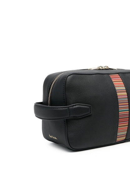 Signature stripe leather beauty-case