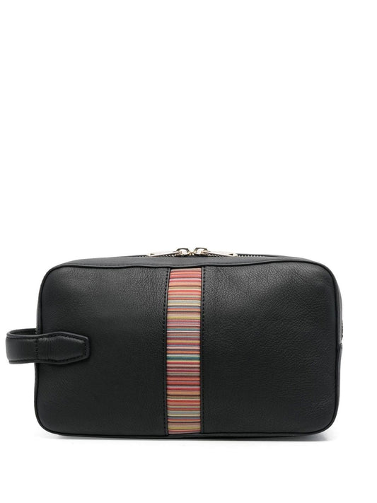 Signature stripe leather beauty-case