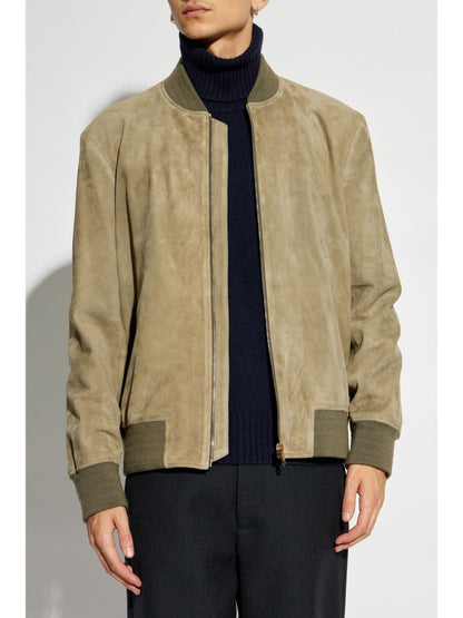 Suede bomber jacket