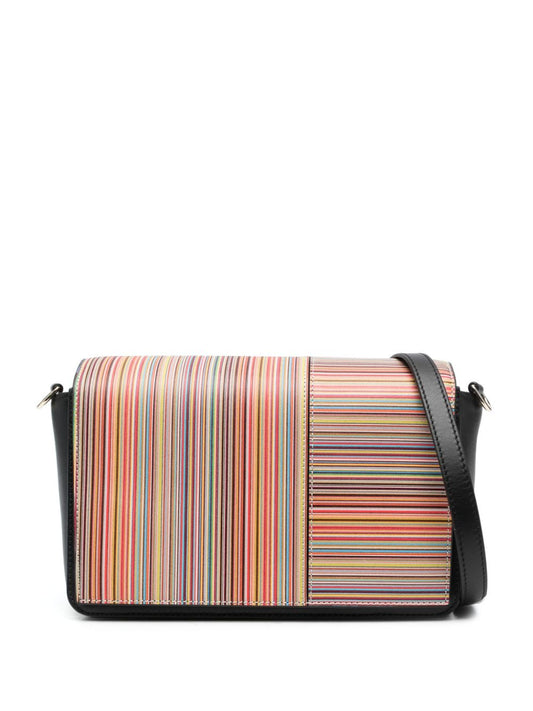 Signature stripe leather crossbody bag