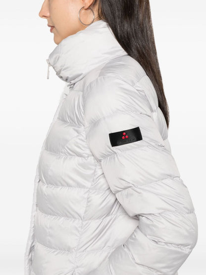 Nylon midi down jacket