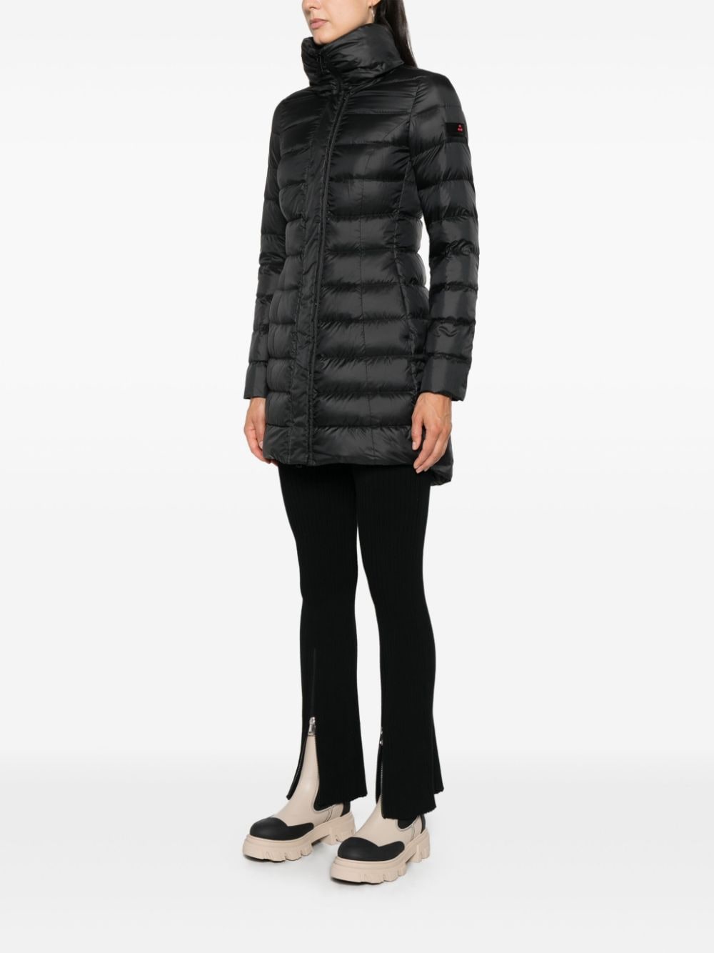 Nylon midi down jacket