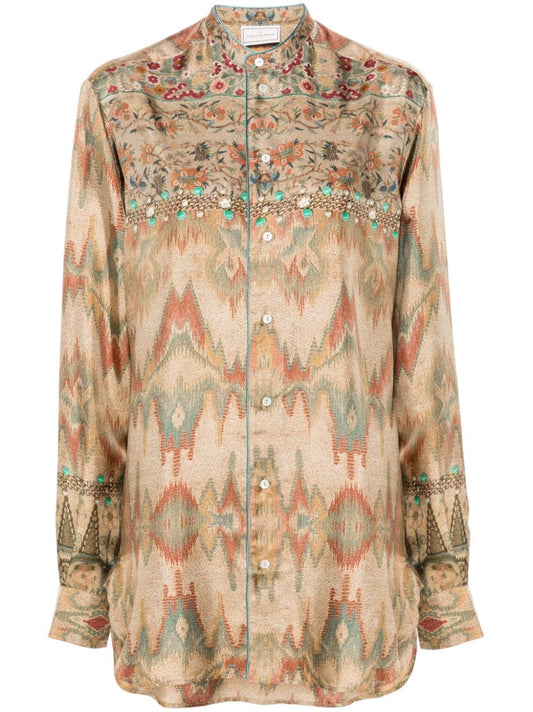 Printed silk shirt