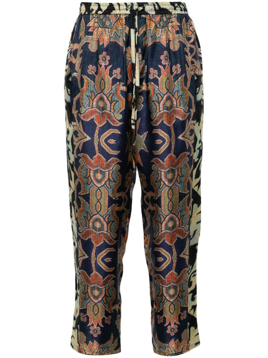 Printed silk trousers